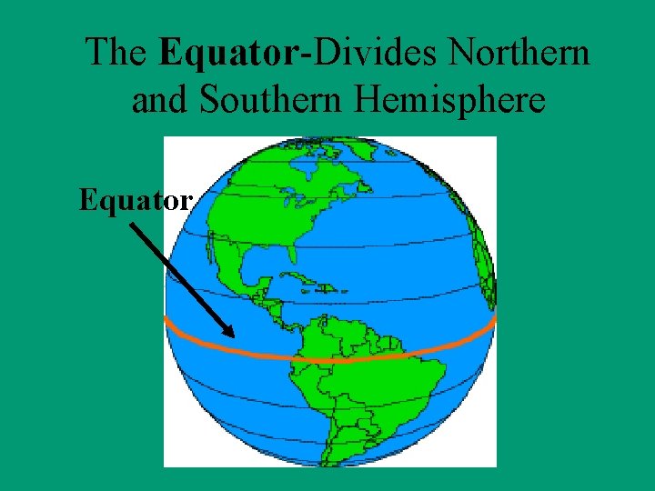 The Equator-Divides Northern and Southern Hemisphere Equator 