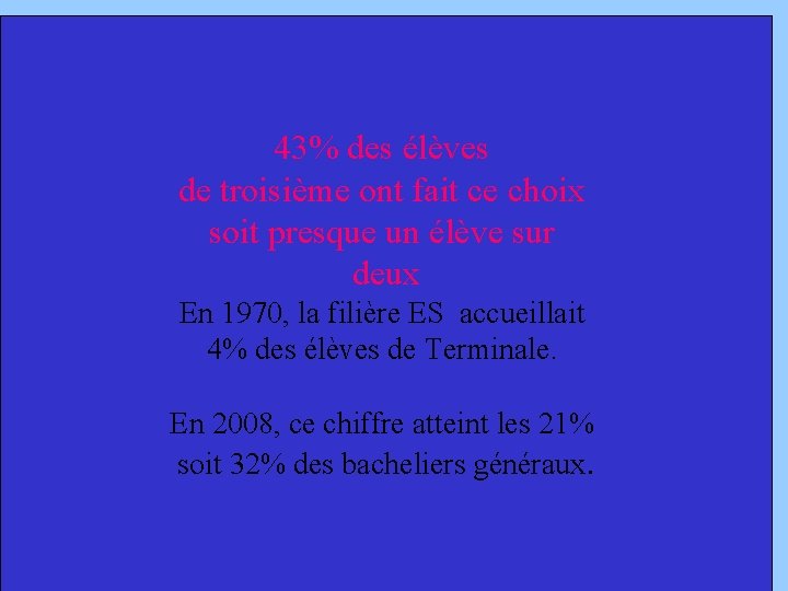 43% des élèves de troisième ont fait ce choix soit presque un élève sur