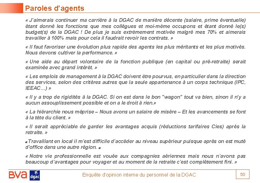 Paroles d’agents « J'aimerais continuer ma carrière à la DGAC de manière décente (salaire,