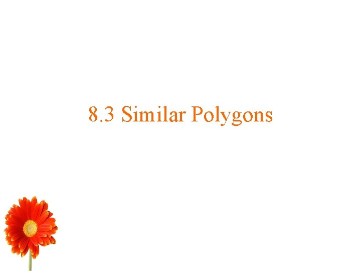 8. 3 Similar Polygons 