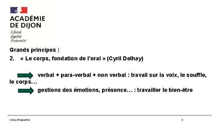 Grands principes : 2. « Le corps, fondation de l’oral » (Cyril Delhay) verbal