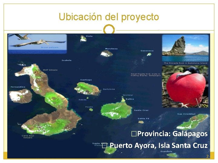 Ubicación del proyecto �Provincia: Galápagos � Puerto Ayora, Isla Santa Cruz 2 