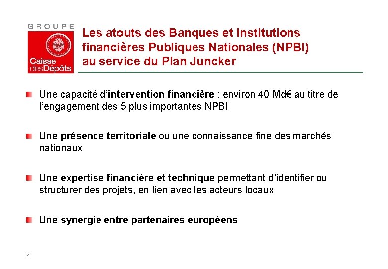 Les atouts des Banques et Institutions financières Publiques Nationales (NPBI) au service du Plan