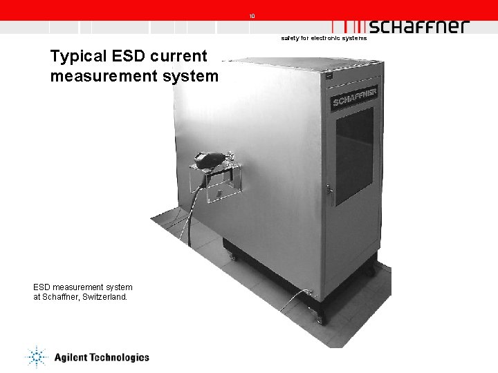 10 safety for electronic systems Typical ESD current measurement system ESD measurement system at