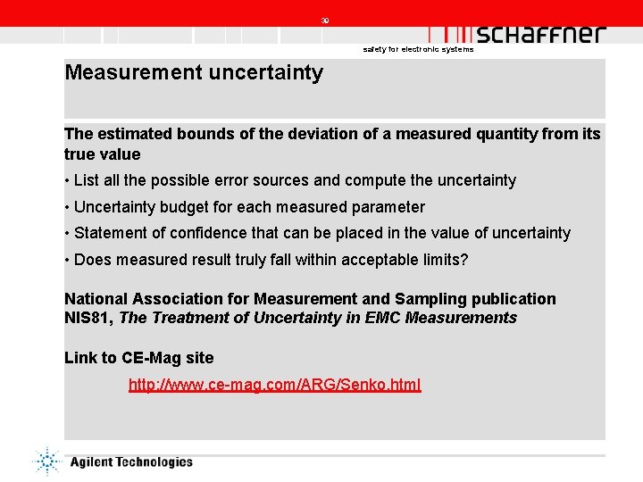 39 safety for electronic systems Measurement uncertainty The estimated bounds of the deviation of