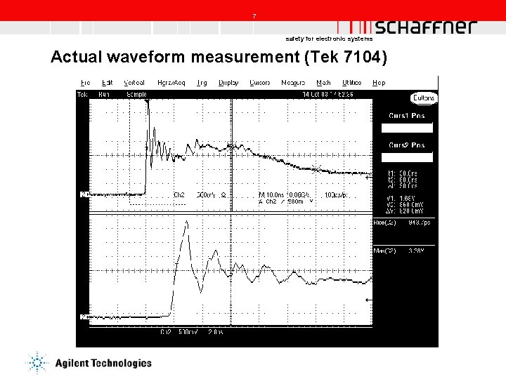 7 safety for electronic systems Actual waveform measurement (Tek 7104) 