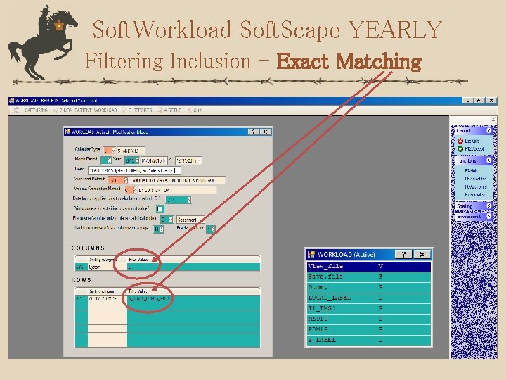 Soft. Workload Soft. Scape YEARLY Filtering Inclusion - Exact Matching 
