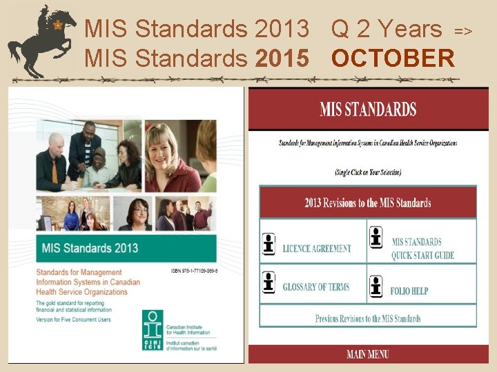 MIS Standards 2013 Q 2 Years => MIS Standards 2015 OCTOBER 