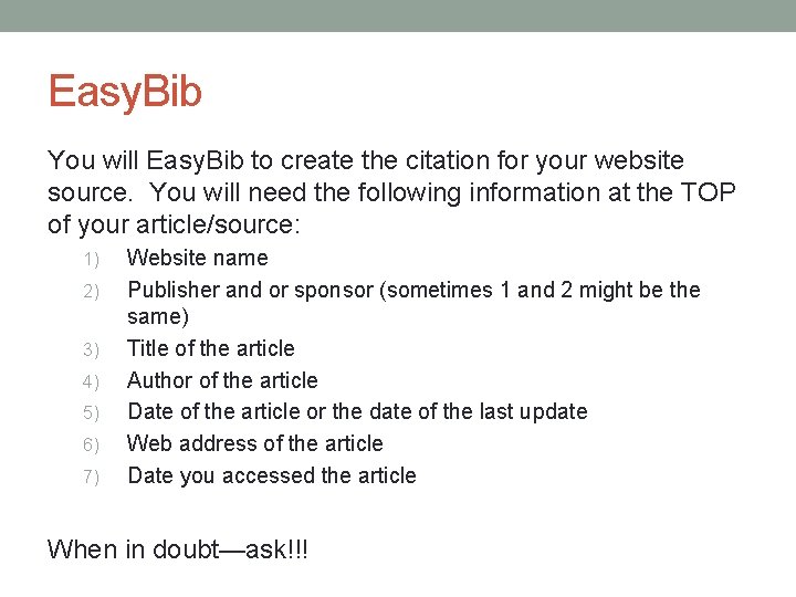 Easy. Bib You will Easy. Bib to create the citation for your website source. Easy. Bib You will Easy. Bib to create the citation for your website source.