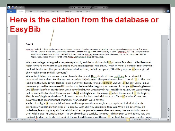 Here is the citation from the database or Easy. Bib Here is the citation from the database or Easy. Bib