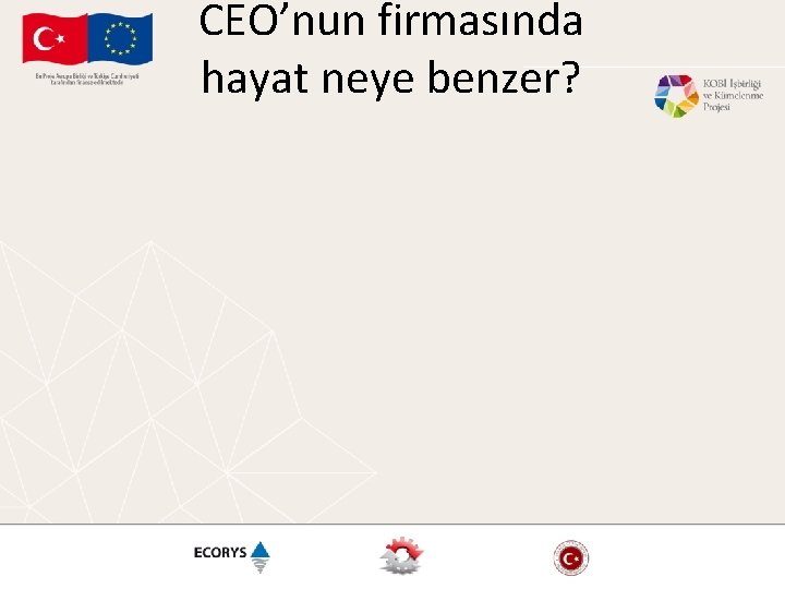 CEO’nun firmasında hayat neye benzer? 