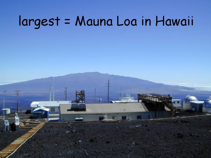 largest = Mauna Loa in Hawaii 