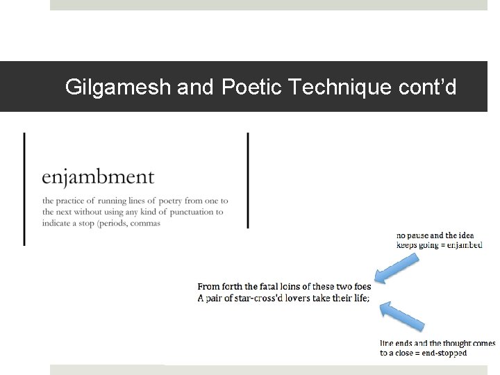 Gilgamesh and Poetic Technique cont’d 