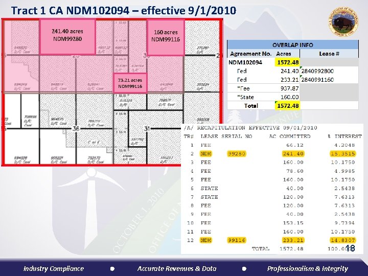 Tract 1 CA NDM 102094 – effective 9/1/2010 241. 40 acres NDM 99280 160