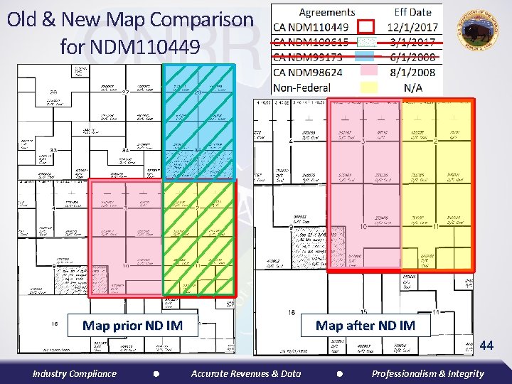 Old & New Map Comparison for NDM 110449 Map prior ND IM Map after