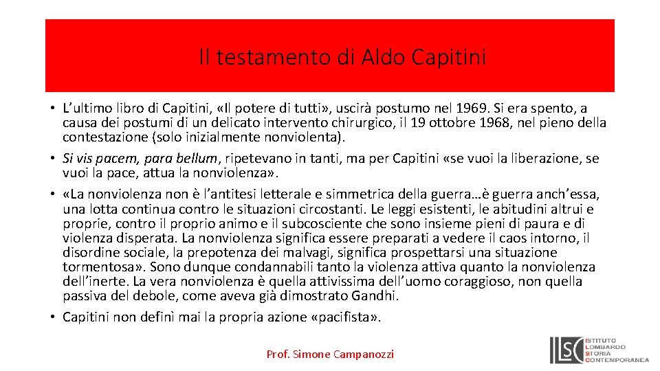 Il testamento di Aldo Capitini • L’ultimo libro di Capitini, «Il potere di tutti»