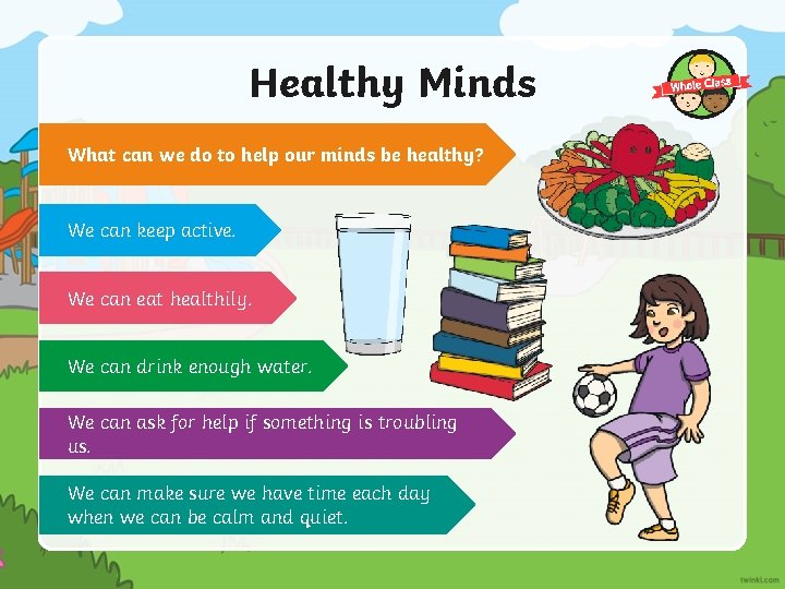 Healthy Minds What can we do to help our minds be healthy? We can