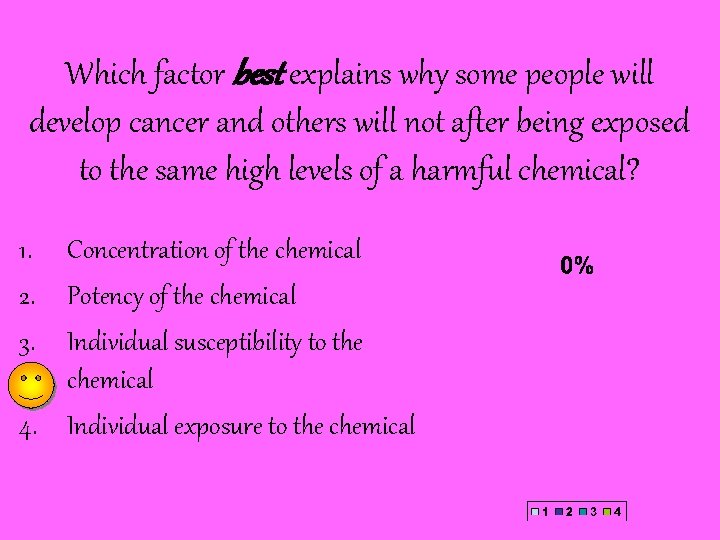 Which factor best explains why some people will develop cancer and others will not