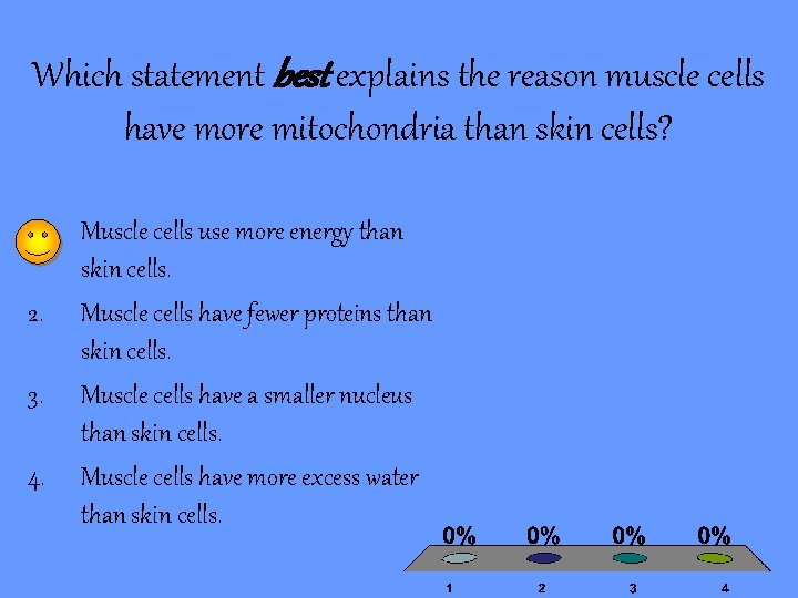 Which statement best explains the reason muscle cells have more mitochondria than skin cells?