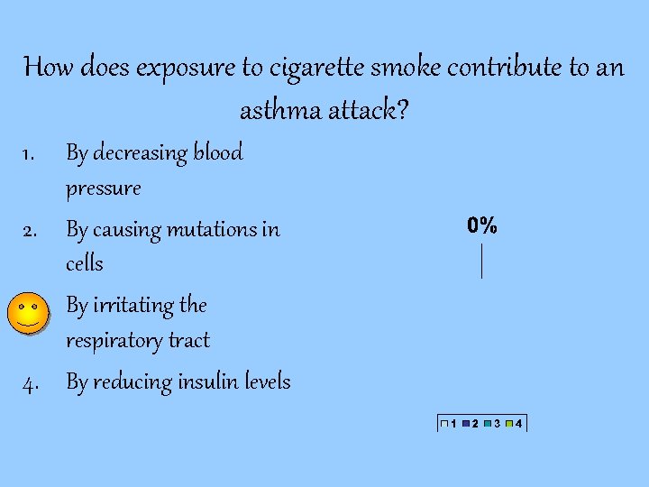 How does exposure to cigarette smoke contribute to an asthma attack? 1. By decreasing