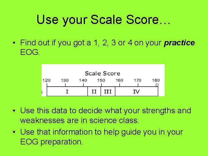Use your Scale Score… • Find out if you got a 1, 2, 3