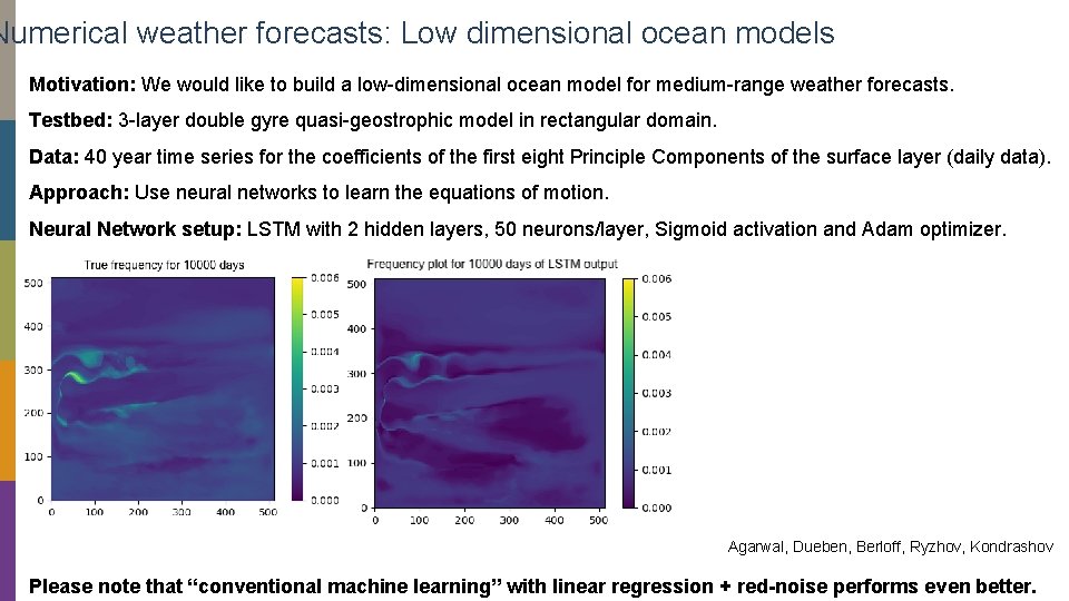 Numerical weather forecasts: Low dimensional ocean models Motivation: We would like to build a Numerical weather forecasts: Low dimensional ocean models Motivation: We would like to build a