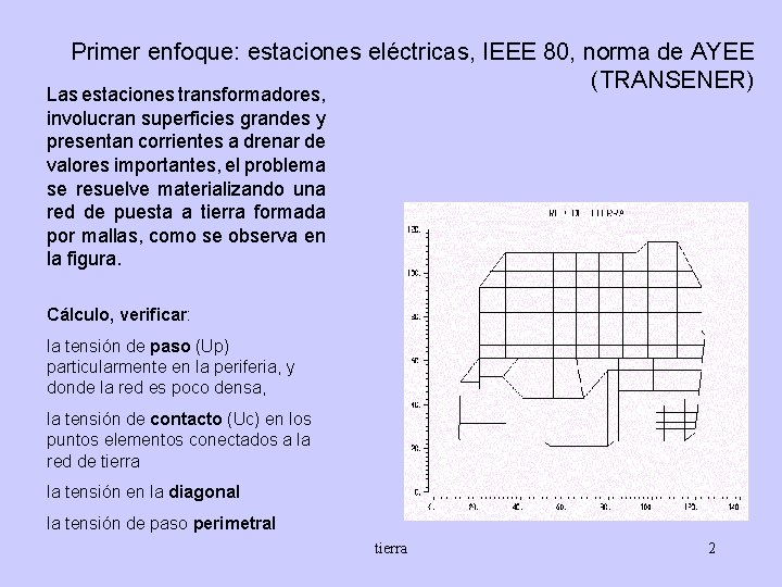 Primer enfoque: estaciones eléctricas, IEEE 80, norma de AYEE (TRANSENER) Las estaciones transformadores, involucran