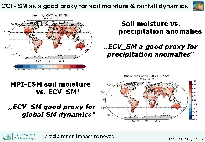 CCI - SM as a good proxy for soil moisture & rainfall dynamics Soil