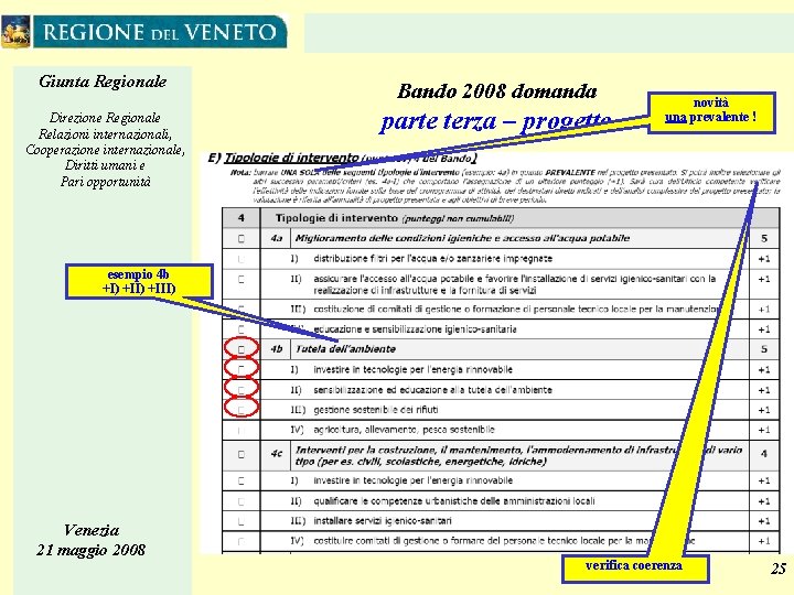 Giunta Regionale Direzione Regionale Relazioni internazionali, Cooperazione internazionale, Diritti umani e Pari opportunità Bando