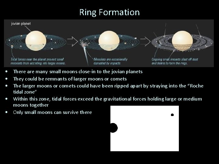 Ring Formation • There are many small moons close-in to the jovian planets •