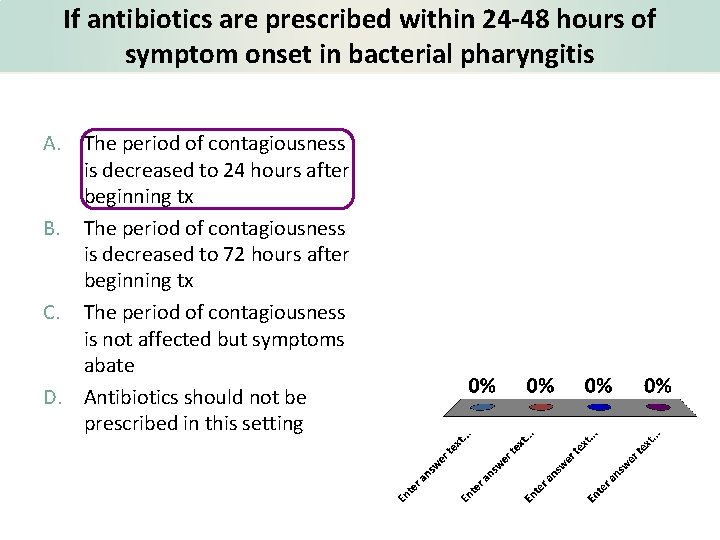 If antibiotics are prescribed within 24 -48 hours of symptom onset in bacterial pharyngitis