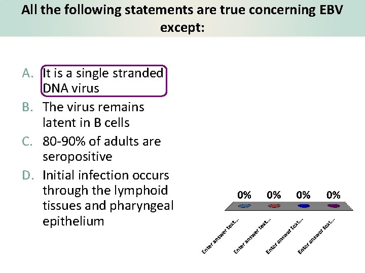 All the following statements are true concerning EBV except: A. It is a single