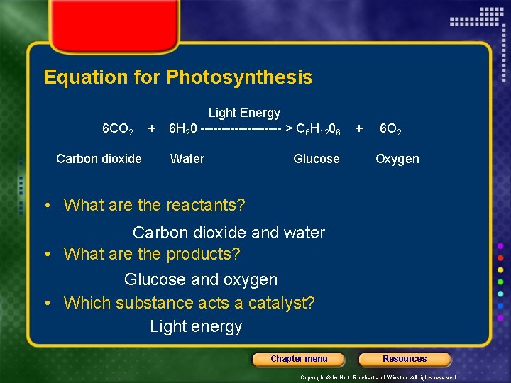 Chapter 5 Photosynthesis and Cellular Respiration Why Its