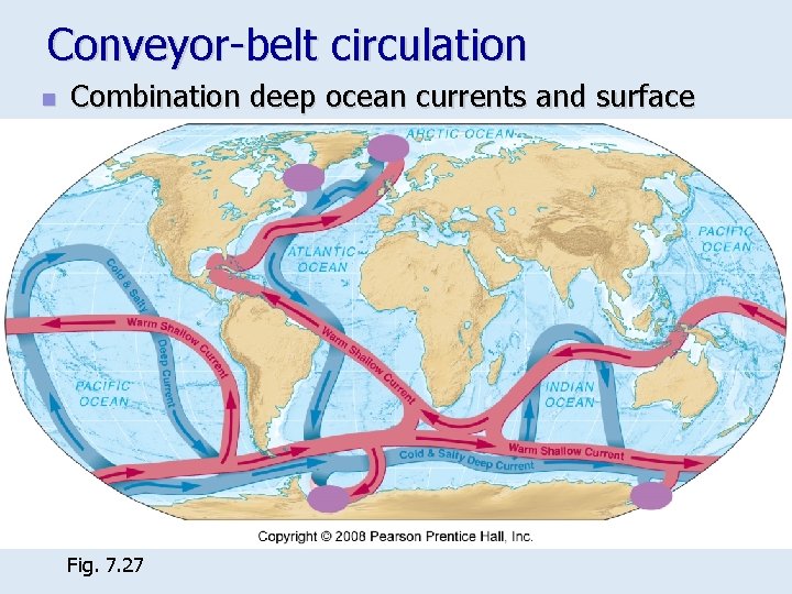Conveyor-belt circulation n Combination deep ocean currents and surface currents Fig. 7. 27 