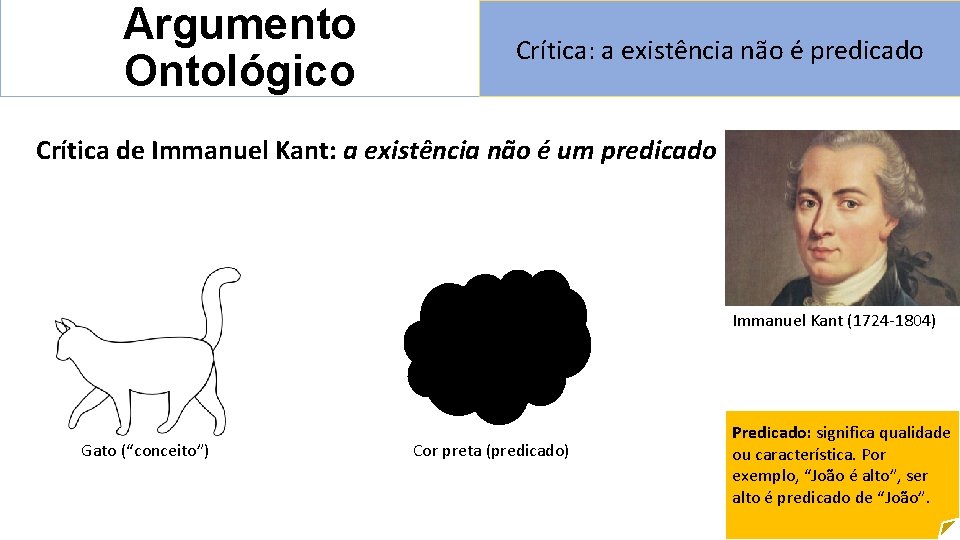 Argumento Ontológico Crítica: a existência não é predicado Crítica de Immanuel Kant: a existência