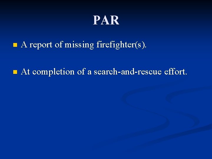 Par Fire Term 2009 FireEMS Safety Health and Survival Week Fire