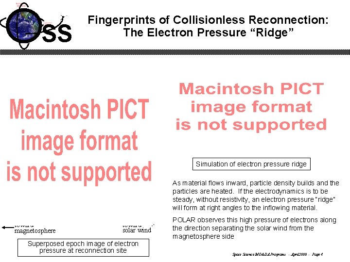 SS Fingerprints of Collisionless Reconnection: The Electron Pressure “Ridge” Simulation of electron pressure ridge