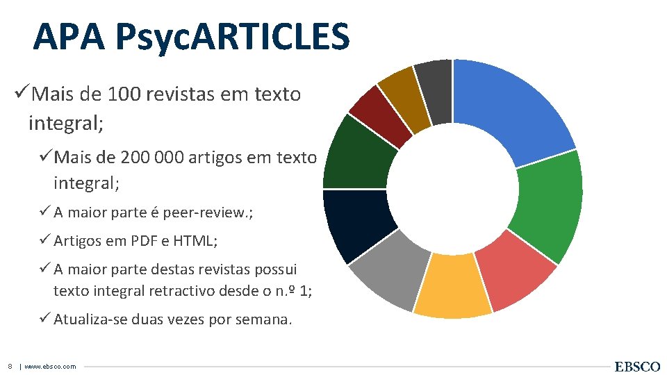 APA Psyc. ARTICLES üMais de 100 revistas em texto integral; üMais de 200 000