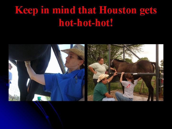 Keep in mind that Houston gets hot-hot! 