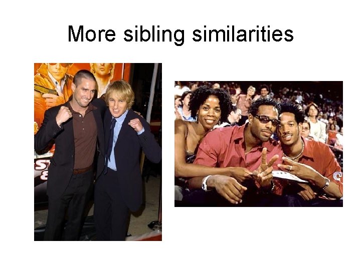 More sibling similarities More sibling similarities