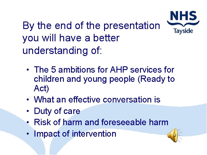 By the end of the presentation you will have a better understanding of: •