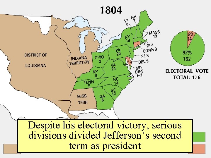 Despite his electoral victory, serious divisions divided Jefferson’s second term as president 