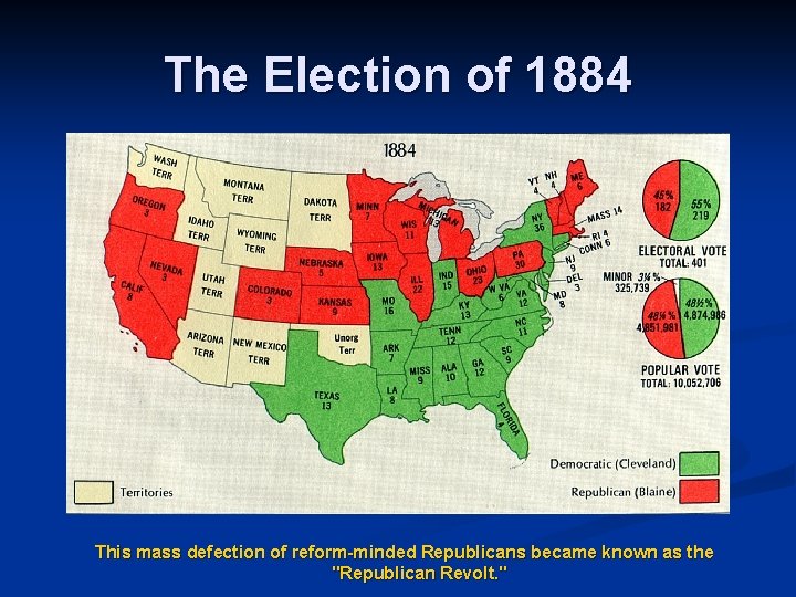 The Election of 1884 This mass defection of reform-minded Republicans became known as the