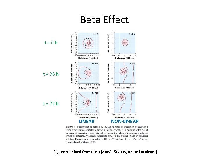 Beta Effect t=0 h t = 36 h t = 72 h LINEAR NON-LINEAR