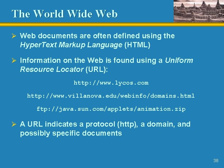 The World Wide Web Ø Web documents are often defined using the Hyper. Text The World Wide Web Ø Web documents are often defined using the Hyper. Text
