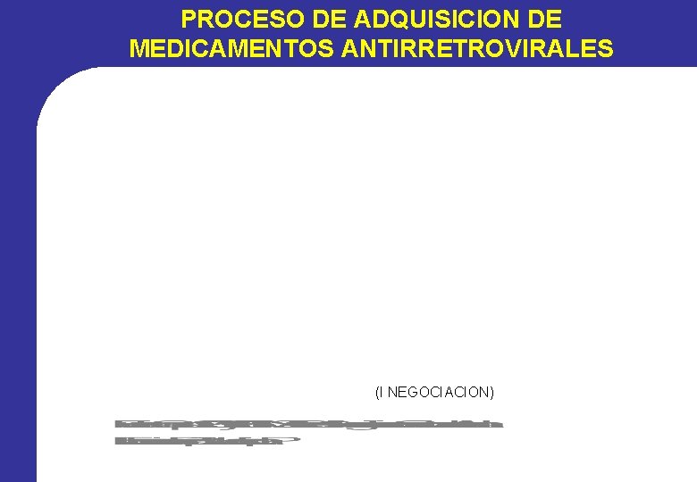 PROCESO DE ADQUISICION DE MEDICAMENTOS ANTIRRETROVIRALES (I NEGOCIACION) 