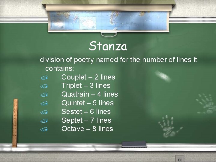 Stanza division of poetry named for the number of lines it contains: / Couplet