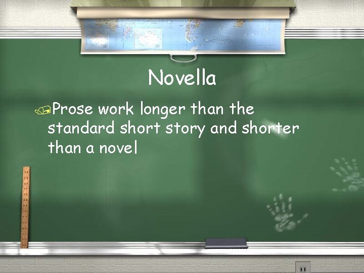 Novella /Prose work longer than the standard short story and shorter than a novel