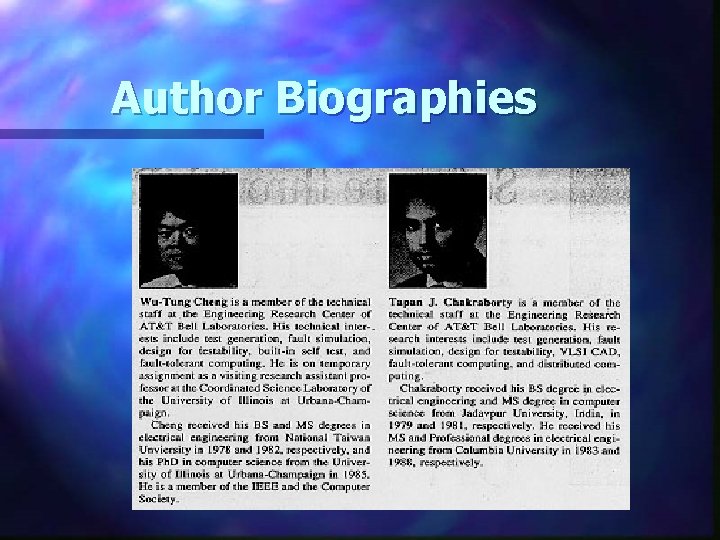 Author Biographies 