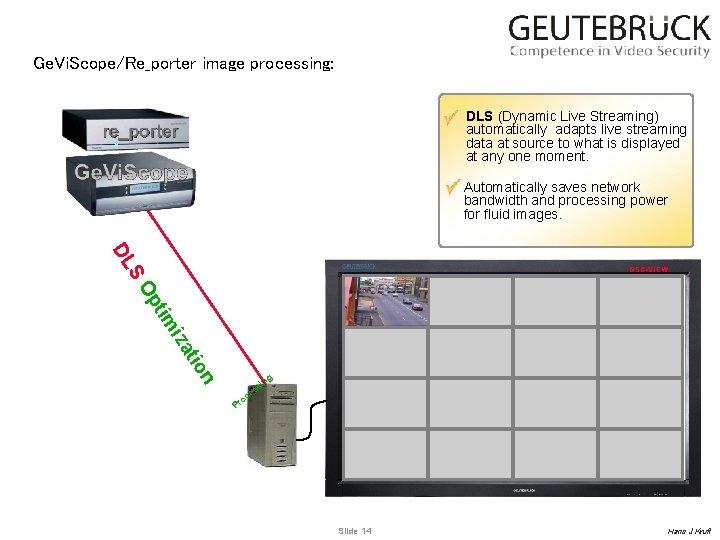 Ge. Vi. Scope/Re_porter image processing: DLS (Dynamic Live Streaming) automatically adapts live streaming data